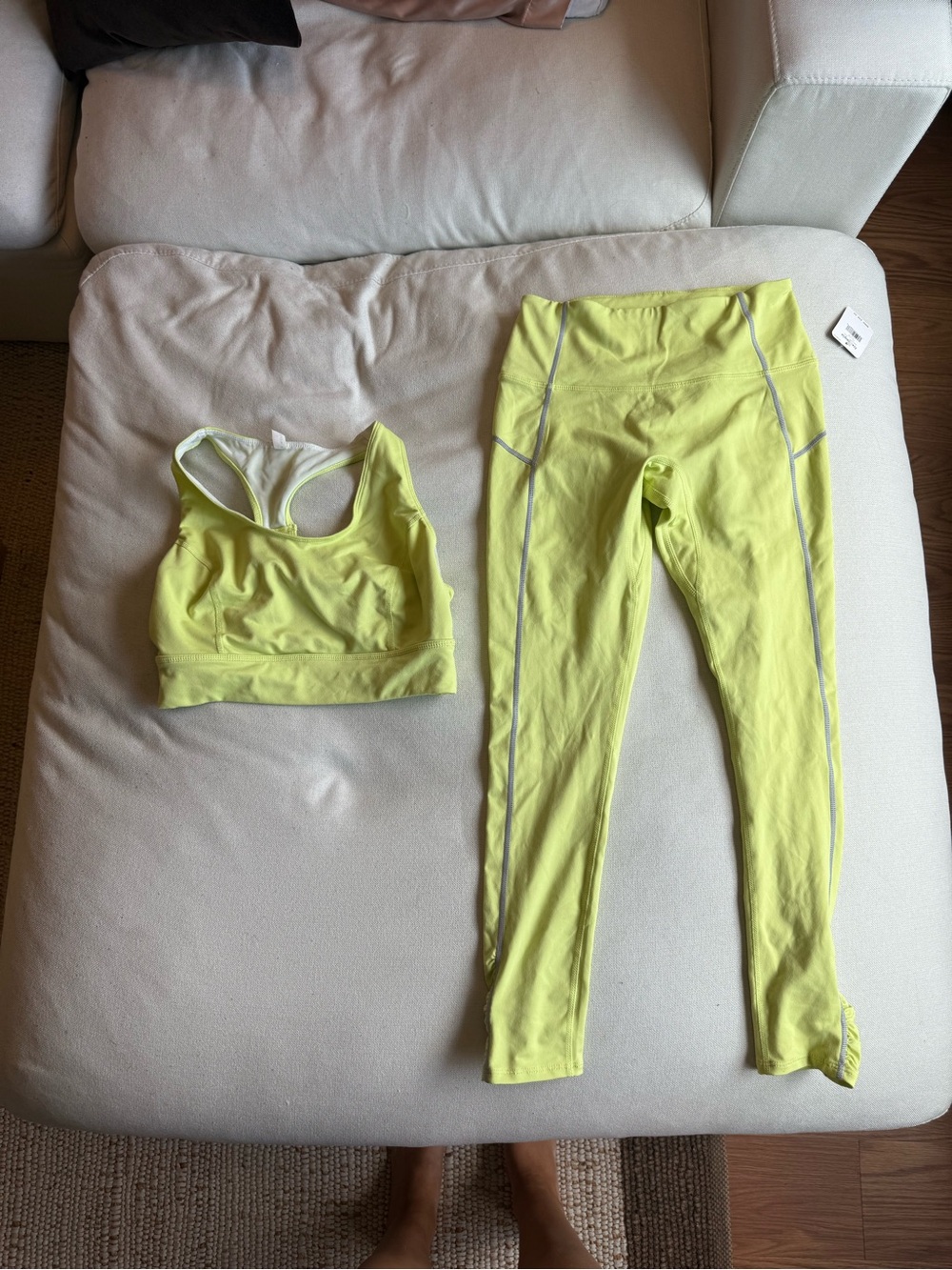 Free People Movement Key Lime Green  Yellow Athletic Set - Sports Bra + Leggings